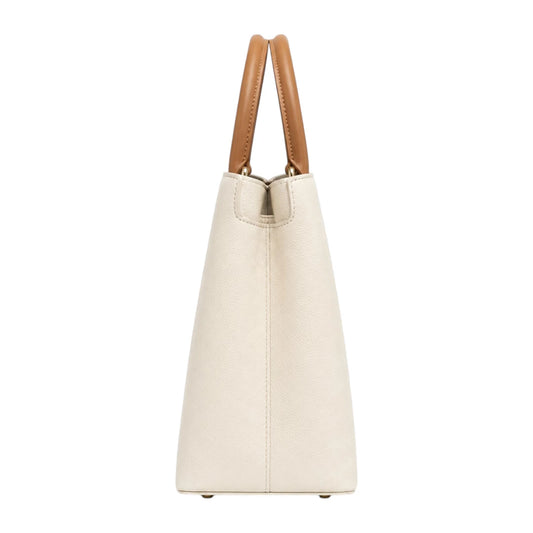 Eloren Cream Luxe Contrast Handle Satchel Handbag