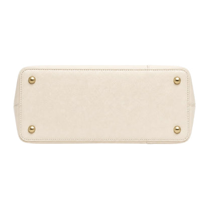 Eloren Cream Luxe Contrast Handle Satchel Handbag