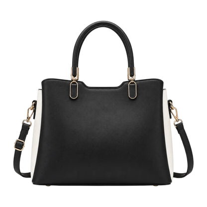 Elveya Black Faux Leather Women’s Satchel Handbag