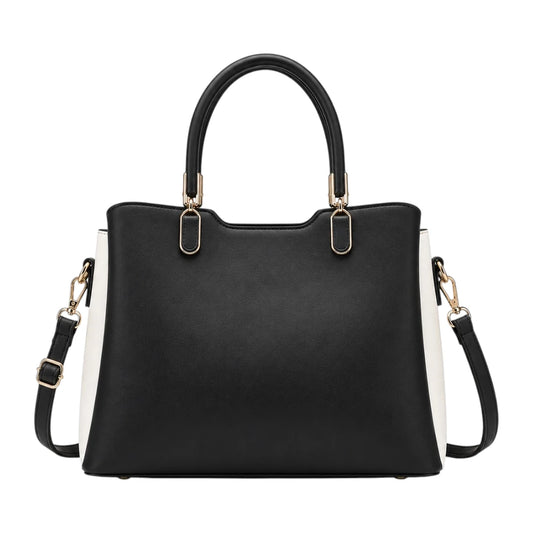 Elveya Black Faux Leather Women’s Satchel Handbag