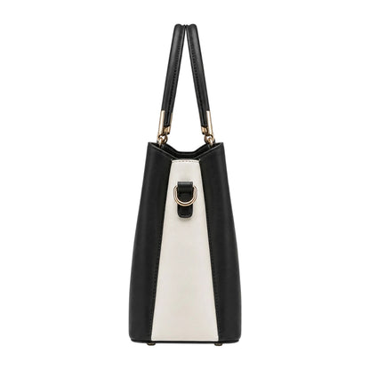 Elveya Black Faux Leather Women’s Satchel Handbag