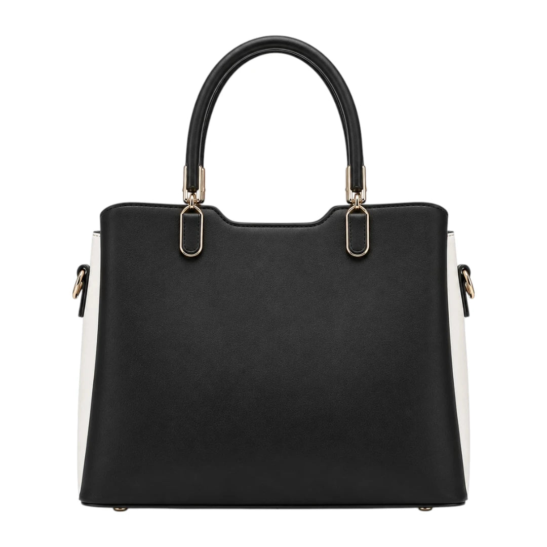 Elveya Black Faux Leather Women’s Satchel Handbag