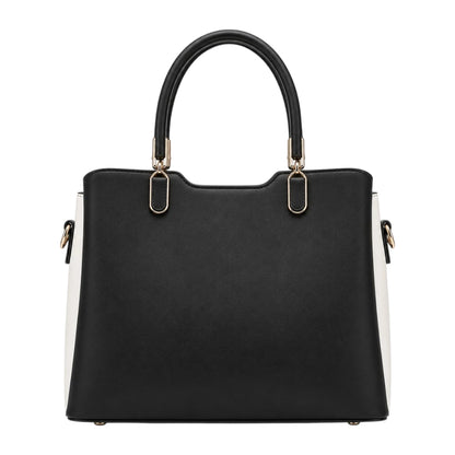 Elveya Black Faux Leather Women’s Satchel Handbag