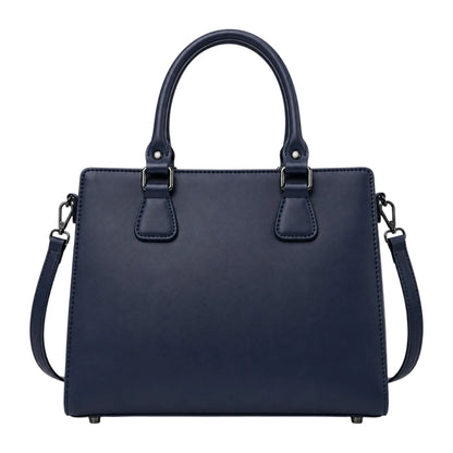 Elveya Navy Faux Leather Women’s Satchel Handbag