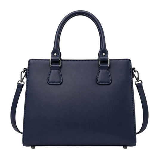 Elveya Navy Faux Leather Women’s Satchel Handbag
