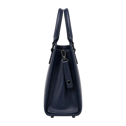 Elveya Navy Faux Leather Women’s Satchel Handbag