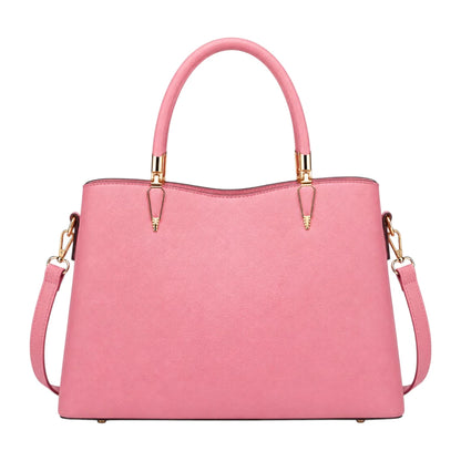 Elveya Pink Elegance Faux Leather Women’s Satchel Handbag