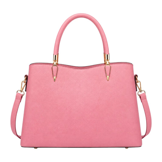 Elveya Pink Elegance Faux Leather Women’s Satchel Handbag