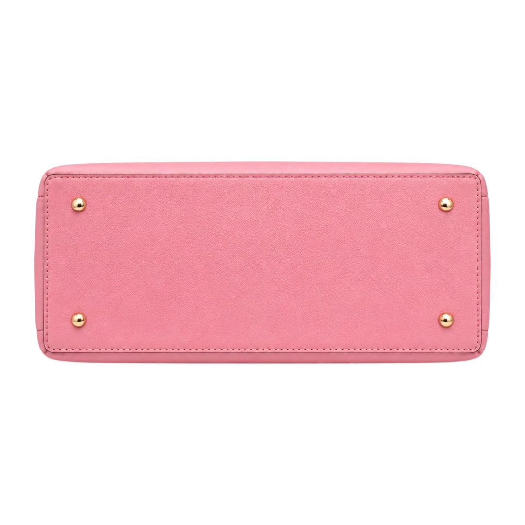 Elveya Pink Elegance Faux Leather Women’s Satchel Handbag