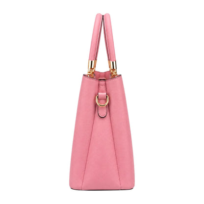 Elveya Pink Elegance Faux Leather Women’s Satchel Handbag