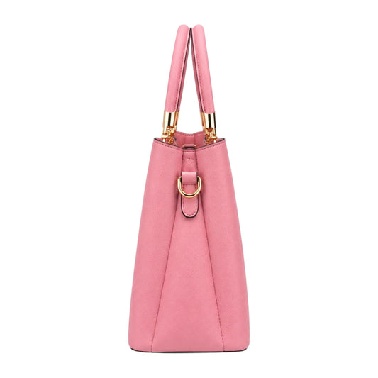 Elveya Pink Elegance Faux Leather Women’s Satchel Handbag
