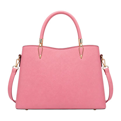 Elveya Pink Elegance Faux Leather Women’s Satchel Handbag