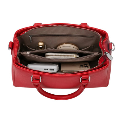Elveya Red Grace Faux Leather Women’s Satchel Handbag