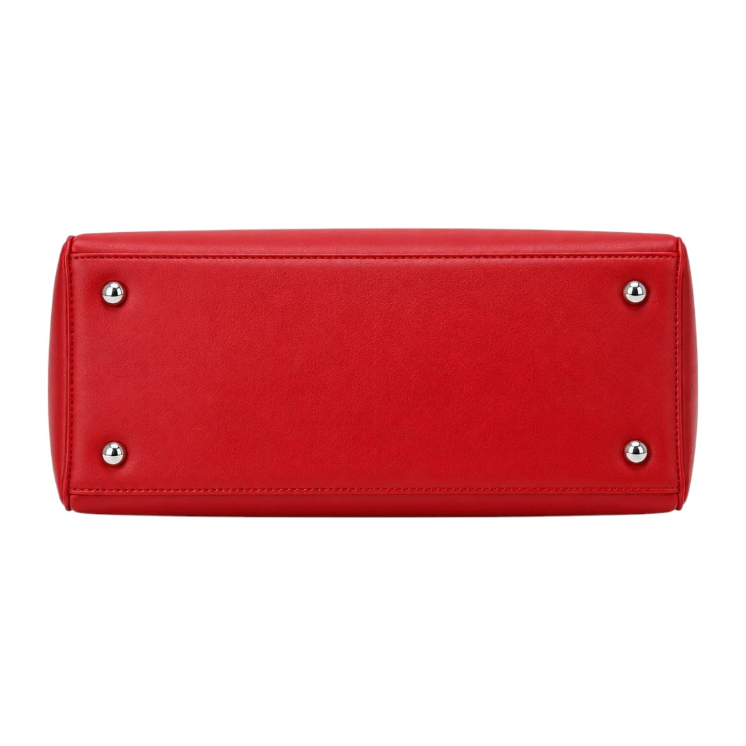 Elveya Red Grace Faux Leather Women’s Satchel Handbag
